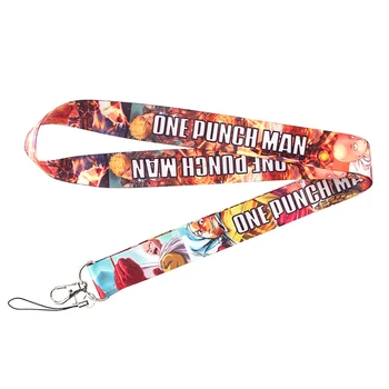 

O457 Wholesale 20pcs/lot ONE PUNCH-MAN Neck Strap Lanyards ID Card Rope Chain Necklace Phone Gym Strap Webbing Necklace Gift