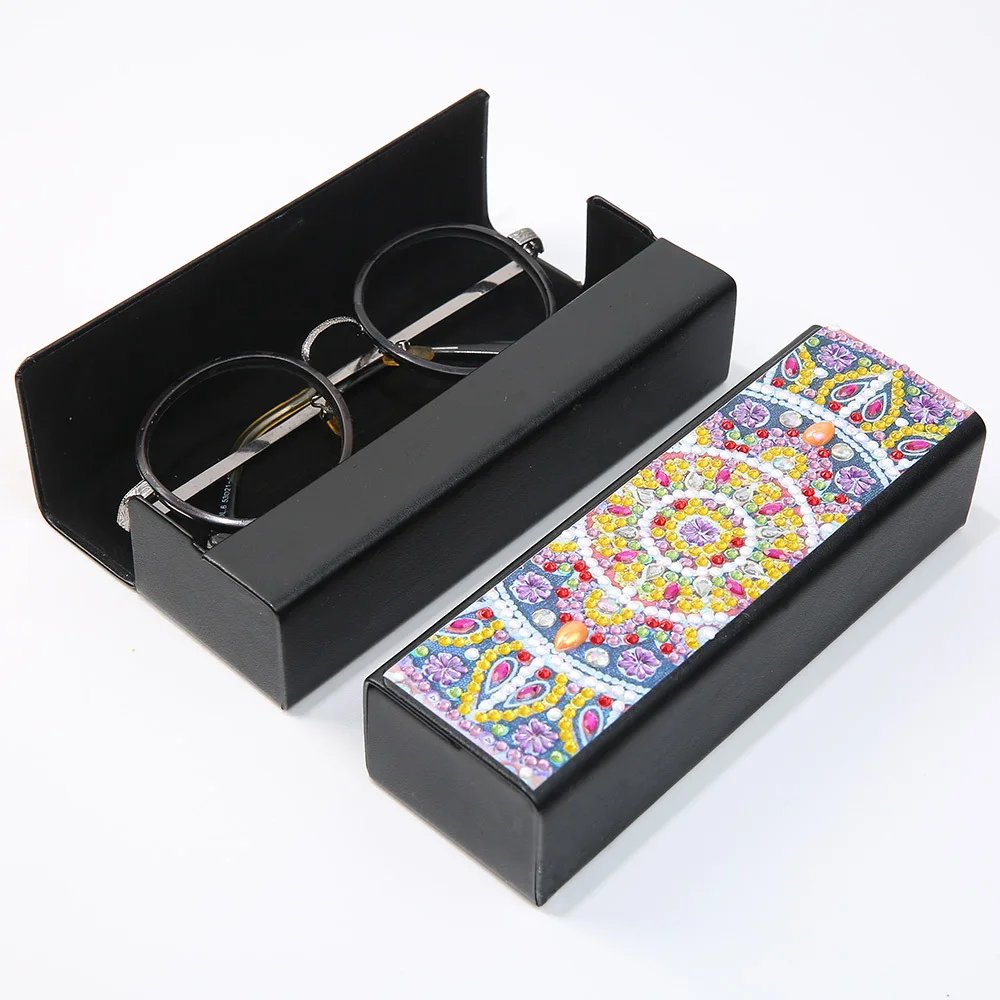 

DIY Special Shaped Diamond Painting Glasses Storage Box Leather Sunglasses Storage Case Diamond Craft Container Box Gift