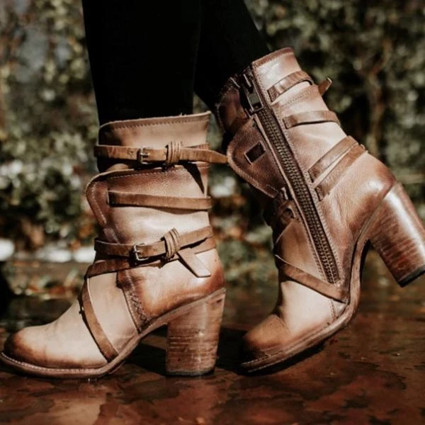 

LITTHING Brand PU Leather Boots Shoes Women Gothic Punk Combot Booties Platform Boots Ankle Boots For Women