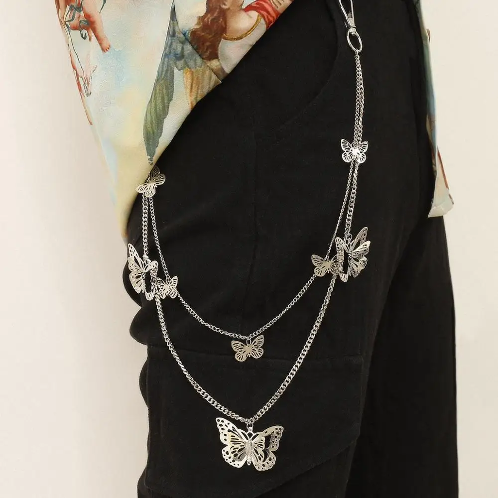

New Fashion Female Punk Wild Body Chain Personality Lady Butterfly Pendant Waist Belts Chains Charming Women Waist Chain