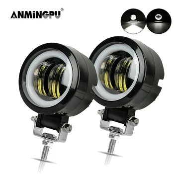 

ANMINGPU 2x 3inch 20W Round LED Work Light 12V 24V Off Road ATV Spotlight LED Night Light Bar for Truck 4x4 Car Driving Fog Lamp
