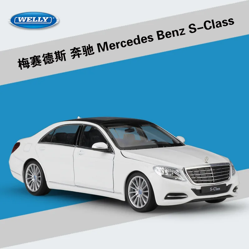 Модель спортивного автомобиля WELLY 1:24 M B S-Class модель литая из сплава открытое