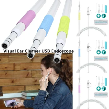 

3 In1 Ear Cleaning Endoscope 5.5mm USB Visual Ear Spoon Earpick Otoscope Camera Nose Inspect Scope Tool for Android Phone PC