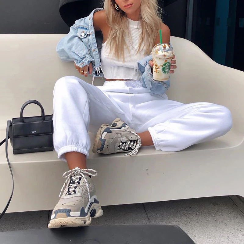 HEYounGIRL Thick Thin Casual Loose Sweatpants Women Solid High Waist Track Pants Capris Pockets Fashion Long Trousers Streetwear HEYounGIRL Thick Thin Casual Loose Sweatpants Women Solid High Waist Track Pants Capris Pockets Fashion Long Trousers Streetwear