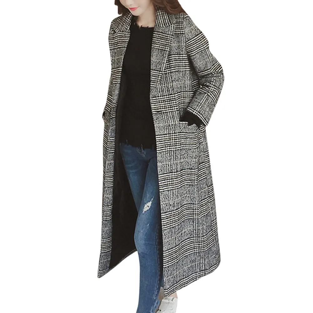 Женское зимнее шерстяное Пальто с отворотом, Тренч, куртка с длинным рукавом, верхняя одежда, шерстяное Пальто, Женское Пальто, Пальто На Осень 40