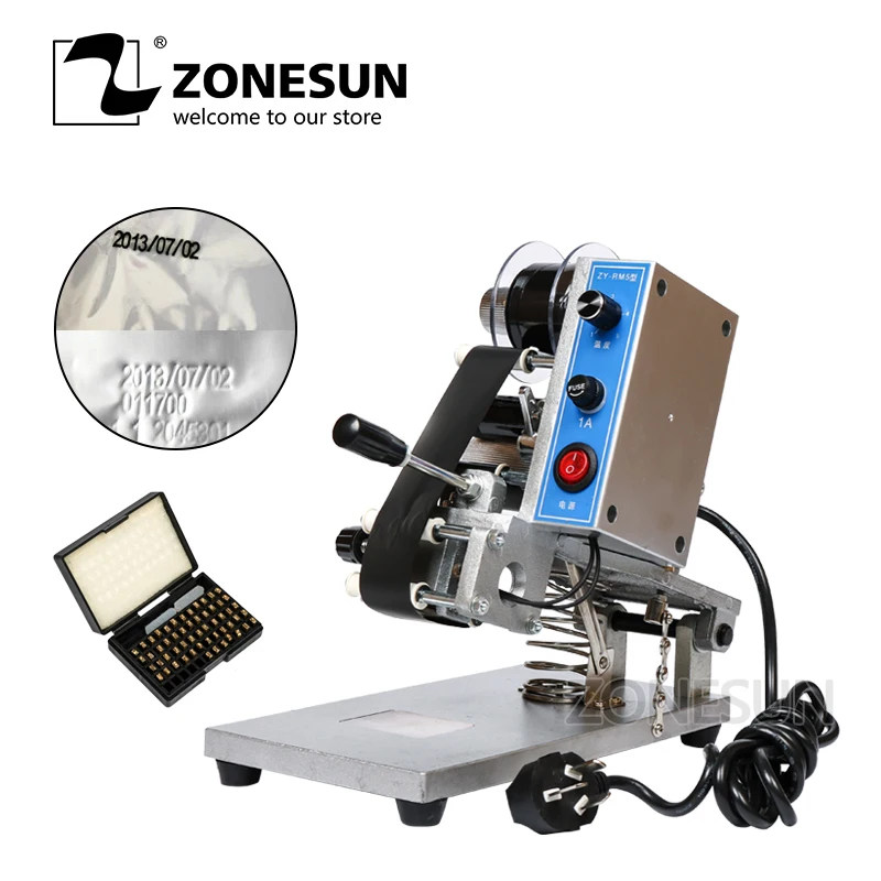 ZONESUN ZY-RM5 Coding Machine Color Ribbon Hot Printing Heat Printer Film Bag Date 220V/50Hz | Бытовая техника