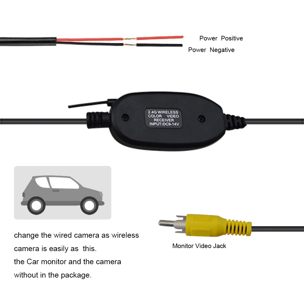 170° Car Reverse Camera HD Night Vision Rear View Camera Backup Parking Camcorder Waterproof Reversing Monitor 2.4g wireless Kit (4)