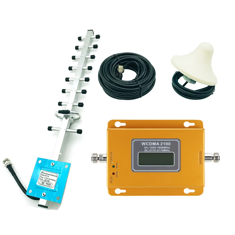 

LTE 3G 4G 2100MHZ Cellular Signal Amplifier Phone Signal Booster with LCD Display Mobile Yagi Antenna 3m Ceiling Aerial Set