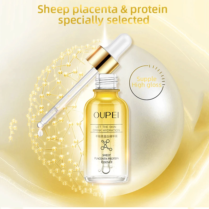 

Sheep Placenta Protein Essence Lasting Moisturizing Hydrating Lighten Fine Lines Anti-wrinkle Anti-aging Facial Serum