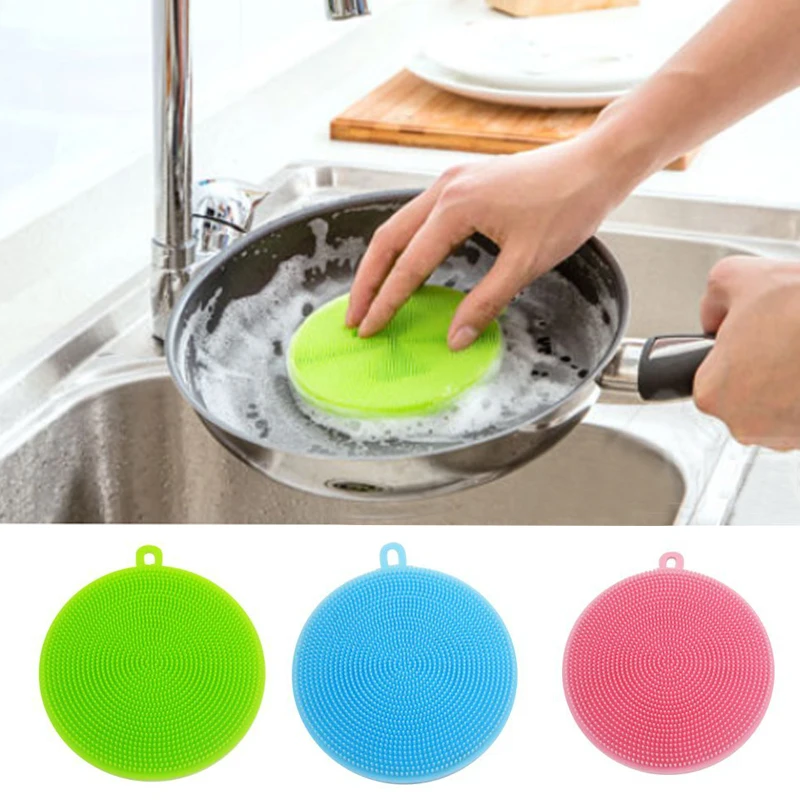 

High Quality Dish Washing Brush Kitchen Multifunction Silicone Scouring Pad Pot Pan Wash Brushes Kitchen Cleaner Washing Tool