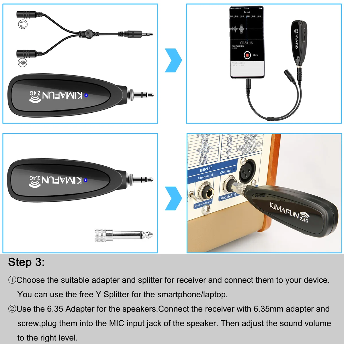 2.4G Professional Lapel Violin Condenser Microphone Music Instrument Microfone for Smartphone,Vlog Recording,Youtuber,PA Speaker