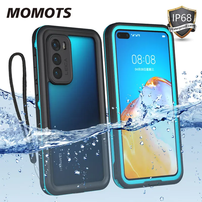 MOMOTS водонепроницаемый чехол для Huawei P40 Pro P30 Lite 360 противоударный P20 силиконовый