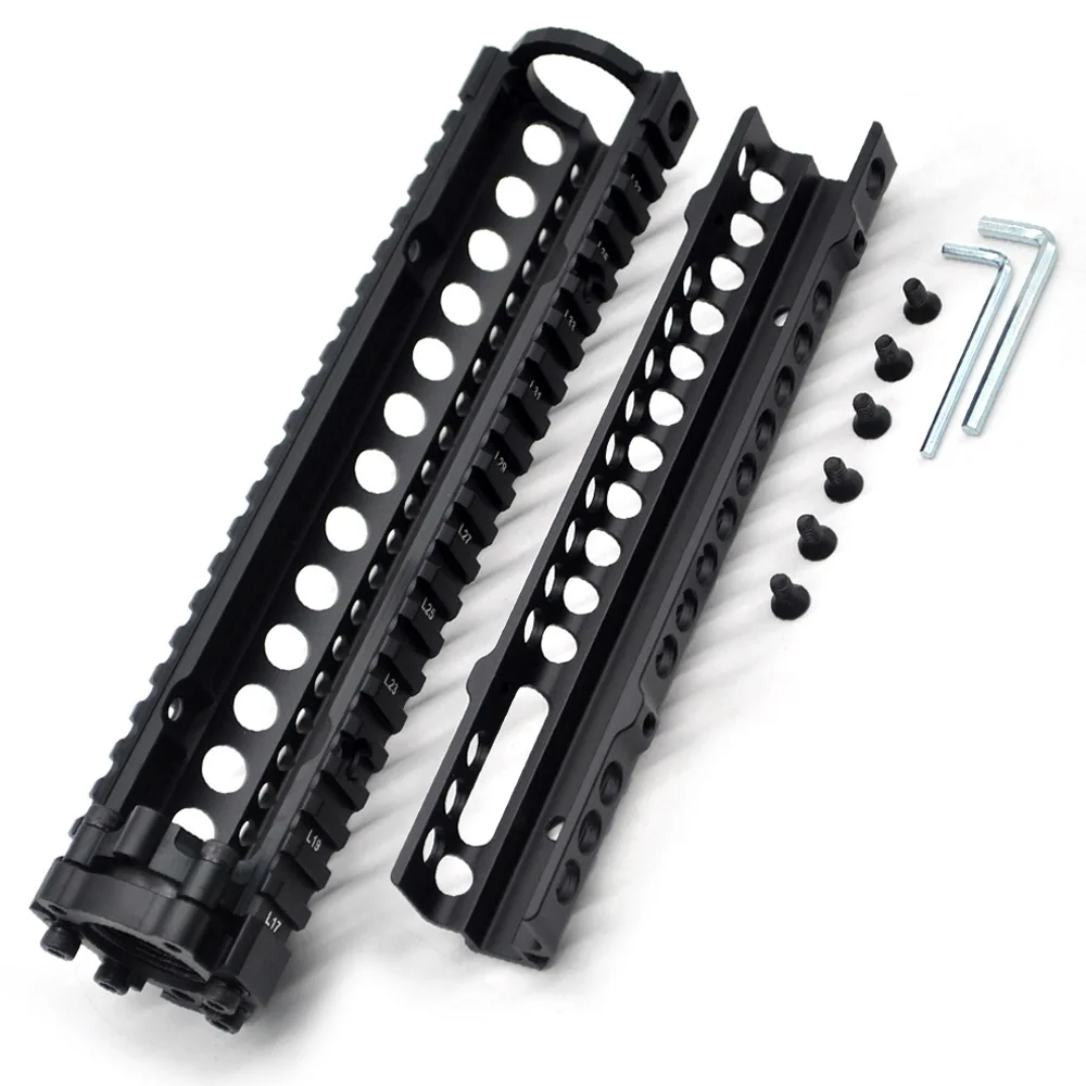 TriRock 9,6 ''дюймовый тактический черный анодированный MK18 Handguard Quad Rail раздельный монтаж системы алюминий Fit.223/5,56