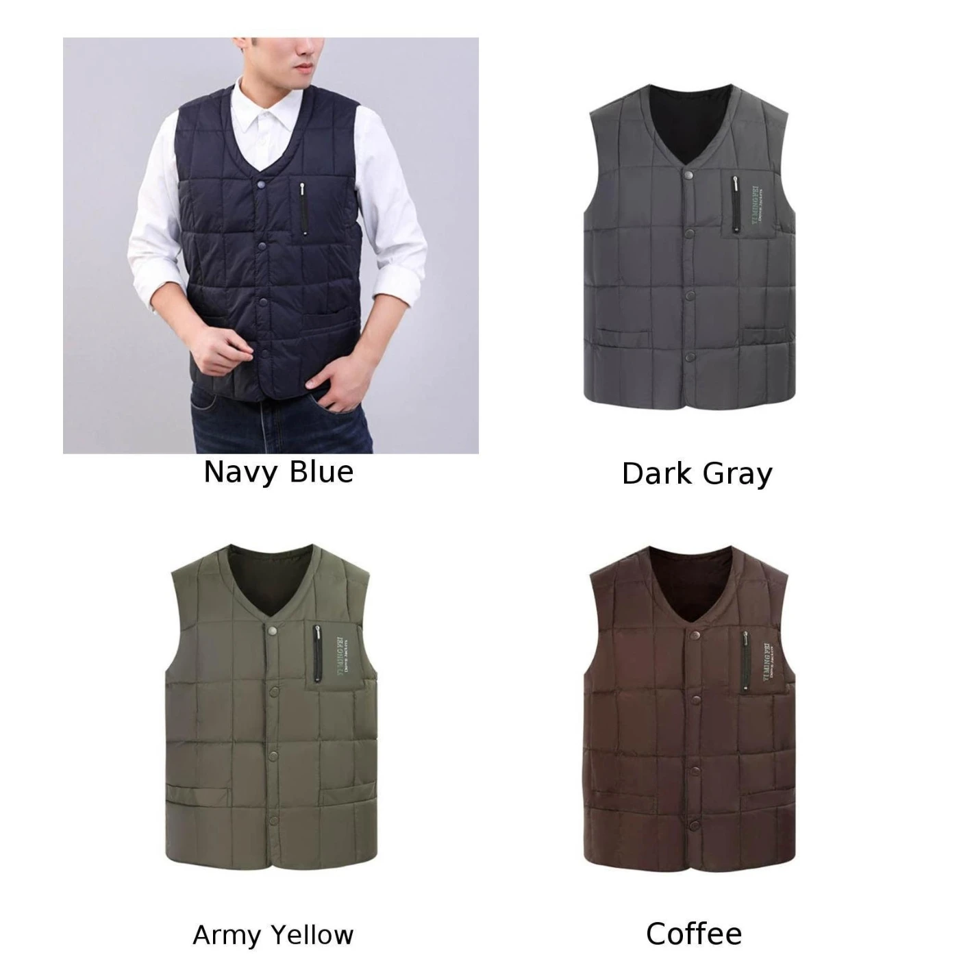 Мужской стеганый мягкий жилет без рукавов пальто куртка XL 4XL|Жилеты и безрукавки|