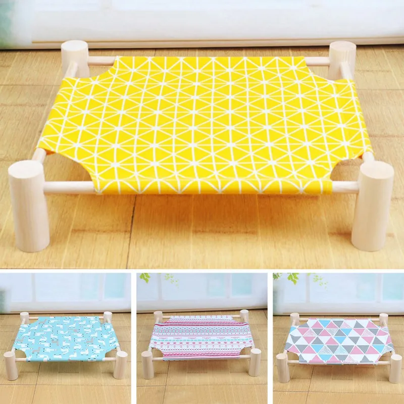 Cat Special Bed Frame Hanging Type Four Seasons Universal Summer Breathable Pet Pad Removable Wood Four-Corner Cat Litter AXIR