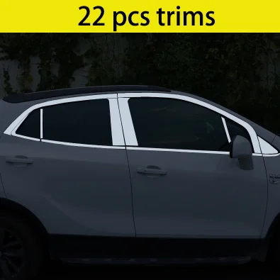 22 pcs trims Нержавеющая сталь окна автомобиля планки для Opel Mokka Buick БИС горький Mokka 2013 Vauxhall - Цвет: 22 pcs trims