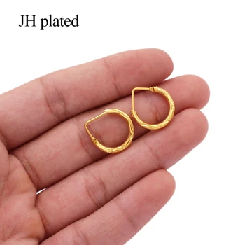 

Earings 24K small hoop earrings gold earrings piercings accesories for women's/girls gold color earrings jewelry African gifts