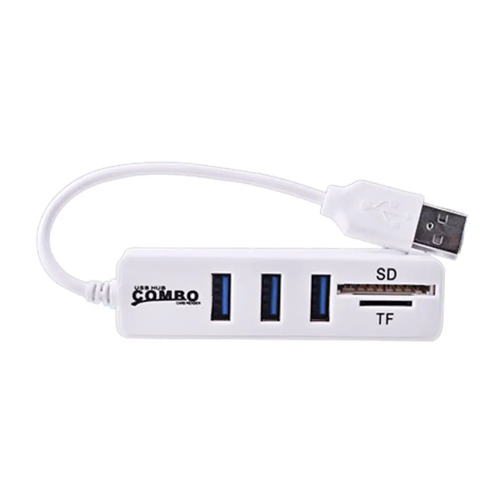 White 3 Ports Мини usb-хаб 3,0 Мульти USB 3,0 концентратор USB разветвитель 3 порта концентратор с устройство для чтения карт SD TF 6 портов 2,0 Hab адаптер для ПК Аксессуары - Цвет: White 3 Ports
