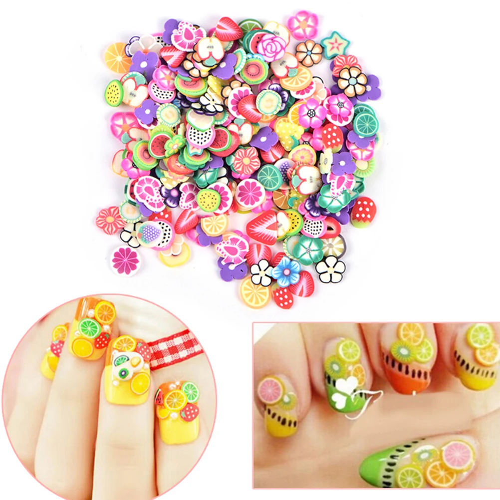

250pcs /bag Polyme Clay Fruit Slice Beads Thin For Mobile Phone Case 3d Nail Art Salon Dedoration Craft Accessories
