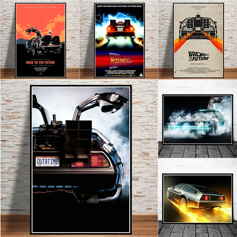 Back To The Future фильм рисунок на холсте клевые автомобильные подушки Плакаты и принты