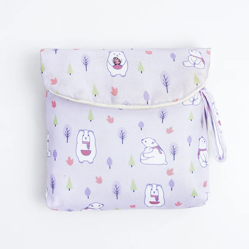 Портативная гигиеническая сумка для хранения салфеток, женская косметичка, тампон, органайзер для девушек, Дамская Милая гигиеническая сумка для монет - Цвет: Purple