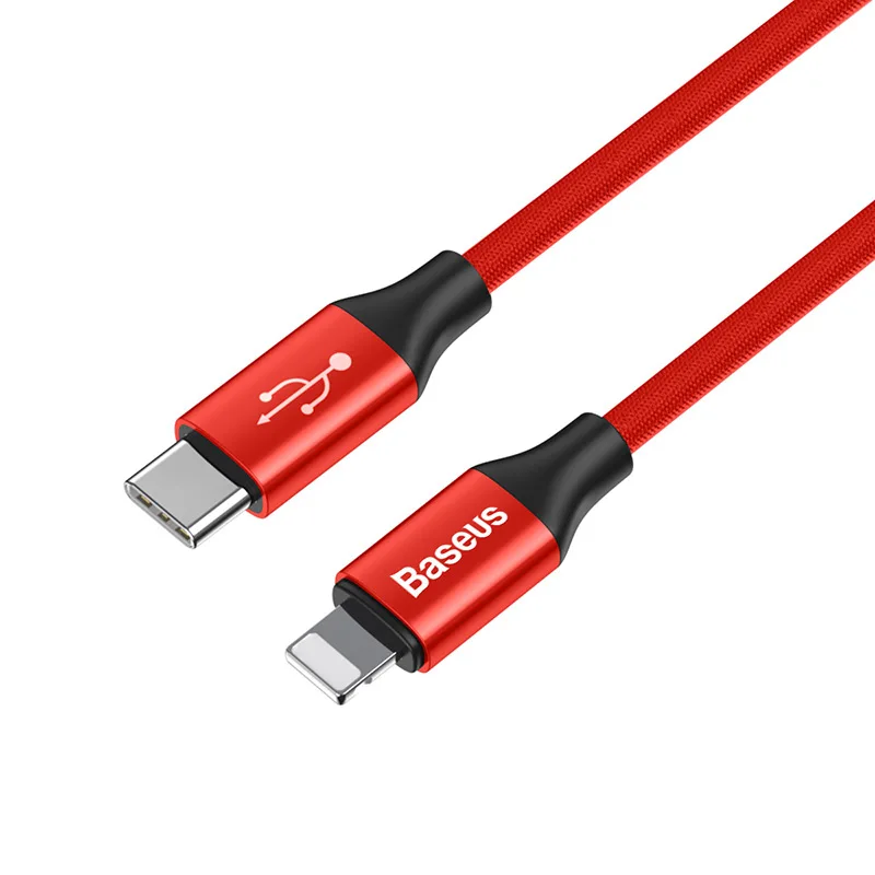 PD кабель для usb c на lightning зарядный кабель для iPhone xs xr 8 7 6s plus 5s apple ipad pro Быстрый зарядный кабель 1 м 2 м - Цвет: Красный