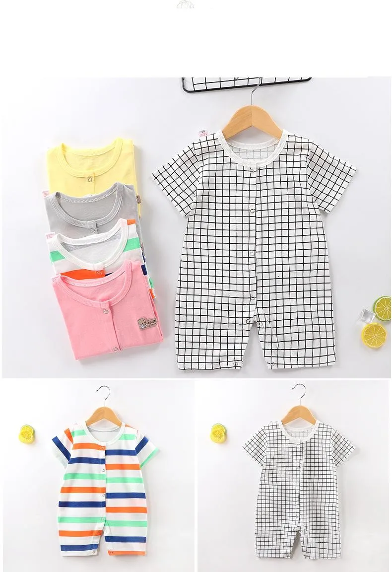 Baby Rompers Short Sleeve Summer Newborn One-piece Clothing Infant Baby Girl Boys Jumpsuits Cotton Baby Clothes Summer Baby Jumpsuit Cotton 