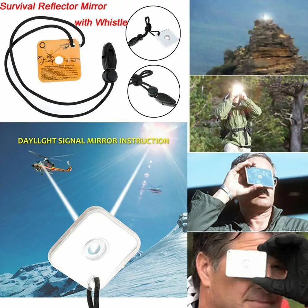 1 Piece Outdoor Reflective Signal Mirror Survival Kit