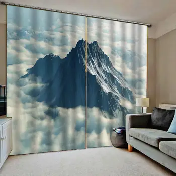 

High mountain Cloud curtains Modern Home Decoration Blackout 3D Curtain stereoscopic blackout curtains