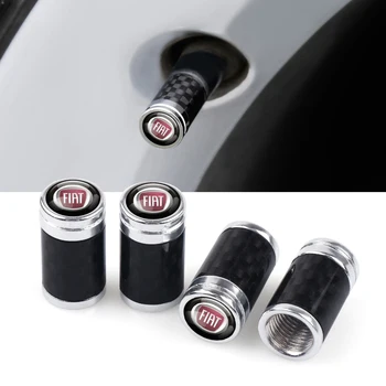 

Car Styling 3D metal Carbon Fiber Wheel Tire Valve Caps Sticker For Fiat Viaggio Abarth Punto 124 125 500 Abarth Panda Bravo