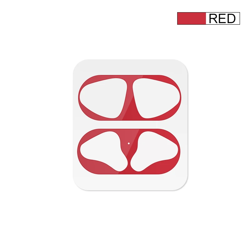 Металлический пылезащитный чехол для Apple AirPods 1, 2, пылезащитный чехол, пылезащитная пленка для наушников, чехол для Air Pods - Цвет: Red