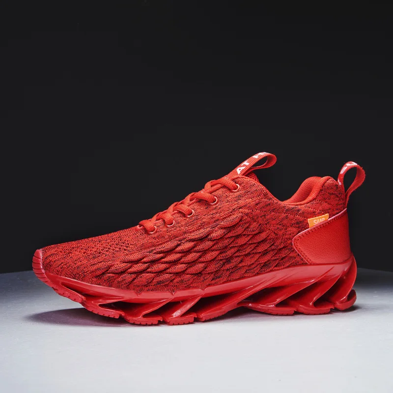 Мужские кроссовки Flyknit с амортизирующей подошвой; Повседневная обувь для отдыха, бега, спорта, тенниса; сетчатая дышащая прогулочная обувь с крутой чешуей