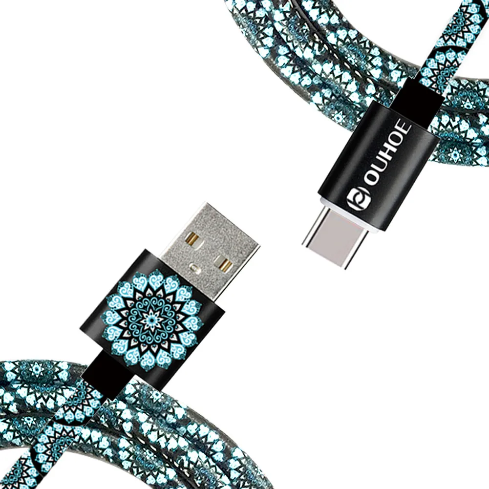 USB-C Тип C 1 5 м авто отключение Быстрая зарядка нейлон для Samsung зарядный провод Huawei