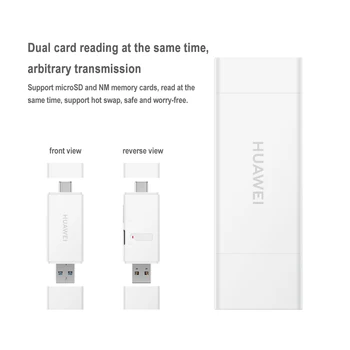 

Huawei 2-in-1 card reader TF + NM card OTG memory card PS2 design USB 3.1 Type-C interface game gearPortable compact card reader