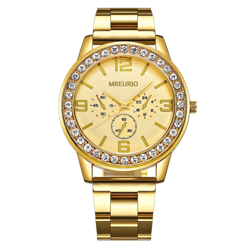

Export Three-Eyed with Numbers Diamond Set Large Dial Ladies' Watch WOMEN'S Watch Fashion Quartz Watch