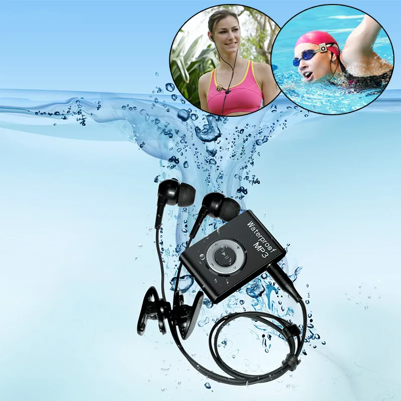 Reproductor MP3 impermeable para natación, para correr, montar a caballo, Sereo, Walkman, música, con Radio FM, Clip Hi-Fi