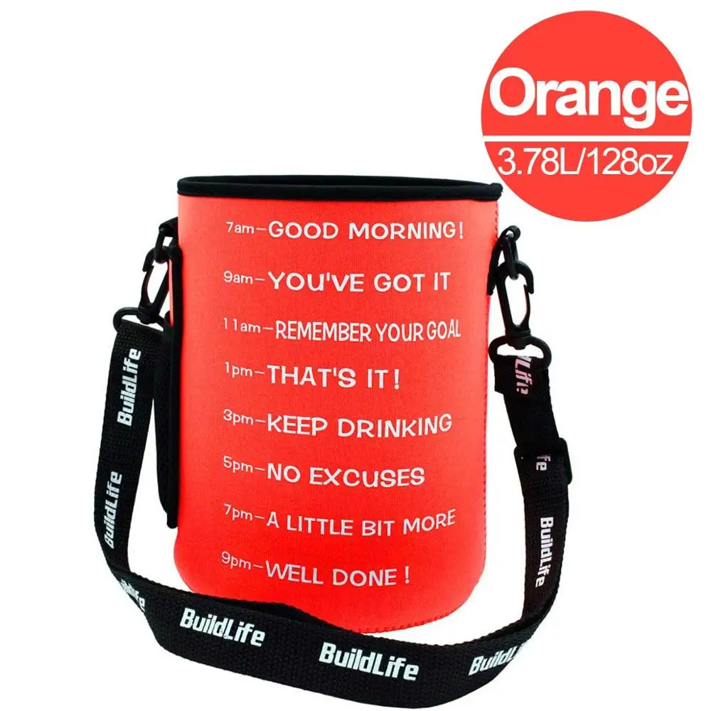 3.78L Orange Сумка рукав набор крышка бутылки Перевозчик дайвинг ткань с плечевым ремнем сумка подходит для 3.78L галлон бутылки - Цвет: 3.78L Orange