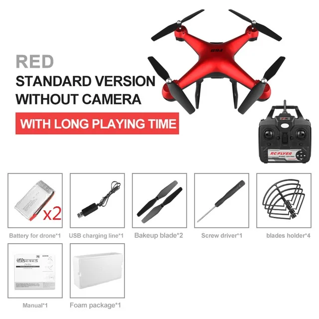 Дрон F68 4k HD 1080p WiFi Fpv Дрон высота сервопривод для квадрокоптера камера Rc вертолет однокнопочный посадочный Дрон с камерой подарки - Цвет: NO Camera Red 2B