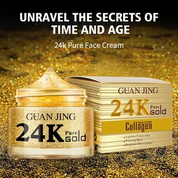 

50ml 24K Gold Face Cream Transparent Anti-aging Brighten Natural Moisturizer Skin Care Product I