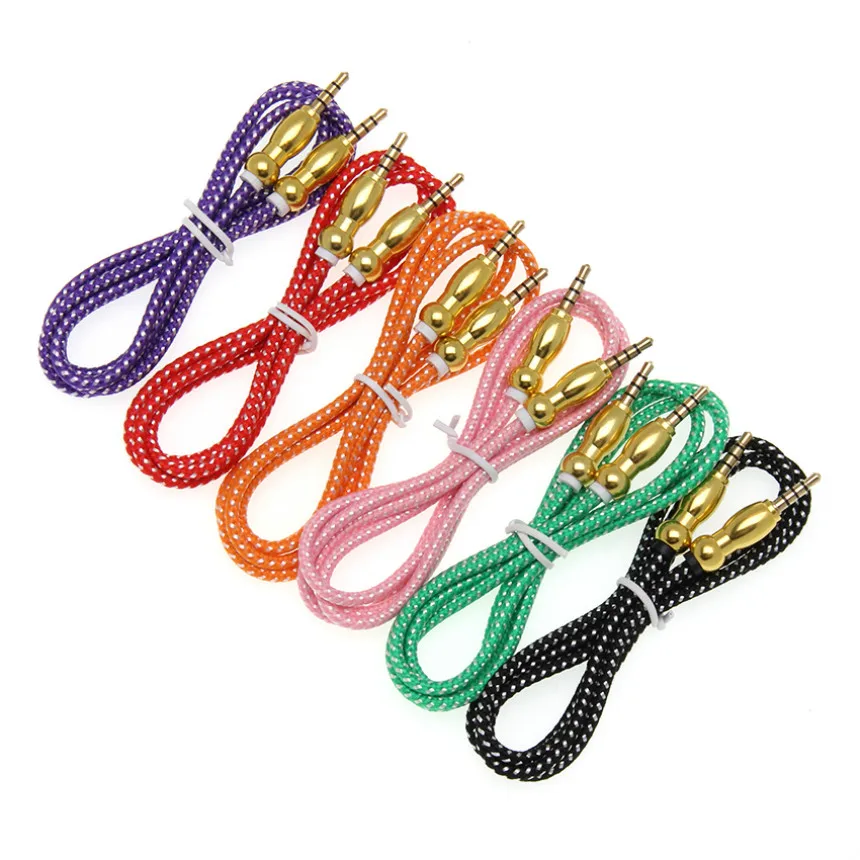 Jack 3 5 Gold Plated Plug Audio Cable 3 5mm Aux Cord Speaker Line Wire For iPhone 11 Samsung Galaxy S8 S9 Car Headphone