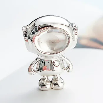 

100% 925 Sterling Silver Bead Astronaut Tommy Beading Fit Pandora Women Bracelet & Necklace Diy Jewelry