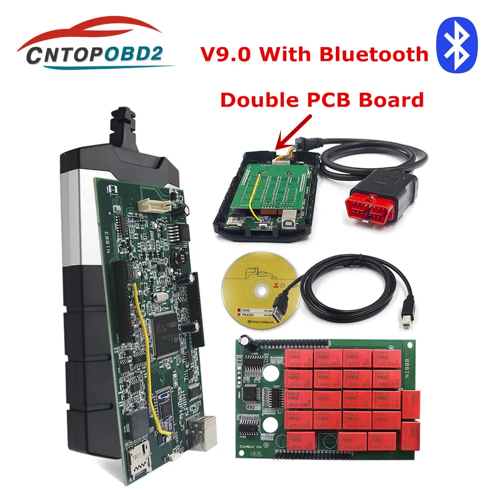 

TCS Multidiag Bluetooth 2015.R3 2016.00 keygen Software Dual Green PCB V9.0 OBDII code reader truck diagnostic tool OBD2 scanner