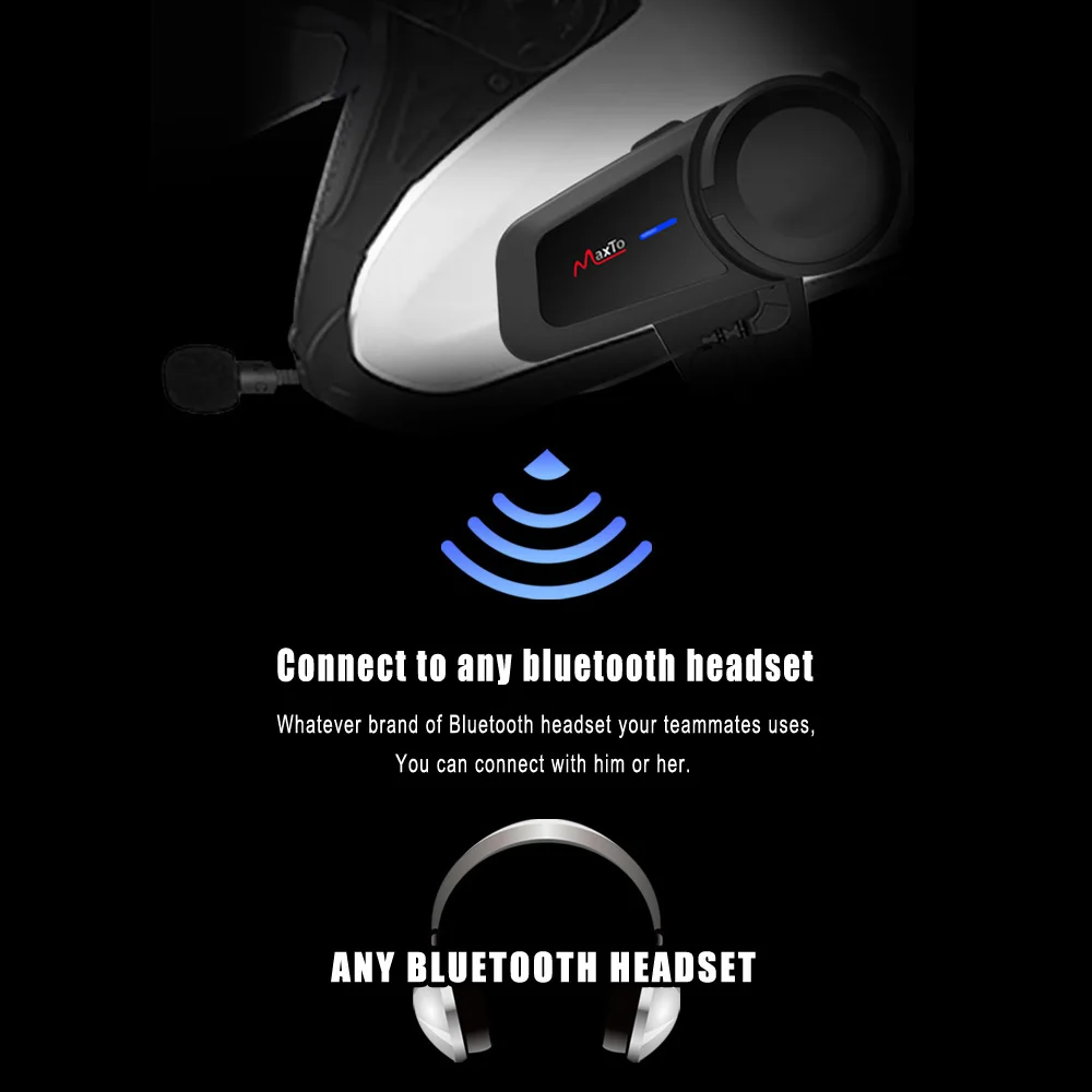 Новое поступление водонепроницаемый 6 всадников группа говорящий домофон Bluetooth 5,0 мотоциклетный шлем гарнитура с FM радио
