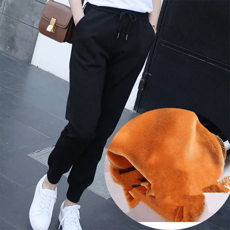 Slim Women Pant Winter Cashmere Pants Warm Female Casual Pants Harem Pants Lined Fleece Trousers Autumn Sweatpants Slim Women Pant Winter Cashmere Pants Warm Female Casual Pants Harem Pants Lined Fleece Trousers Autumn Sweatpants