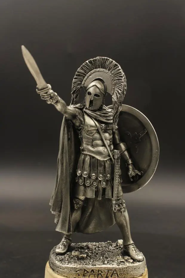 

1:18 Scale Tin Metal Ancient Greece Spartan Army Command Static Exquisite 90mm Soldier Figure Statuette Miniature Model