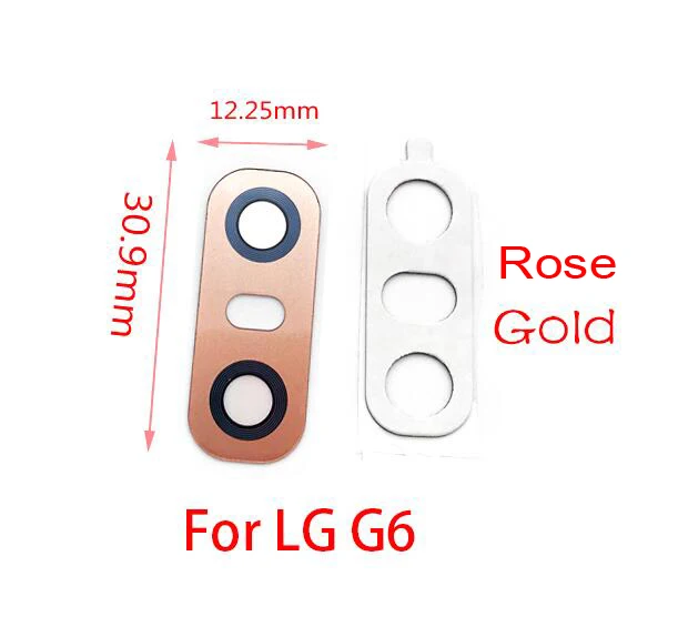 2 шт./лот, задняя камера, стеклянный объектив для LG V20 V30 G2 G5 G6 G7 Q6 K8, стекло для камеры с клеевым клеем - Цвет: G6 Rose Gold