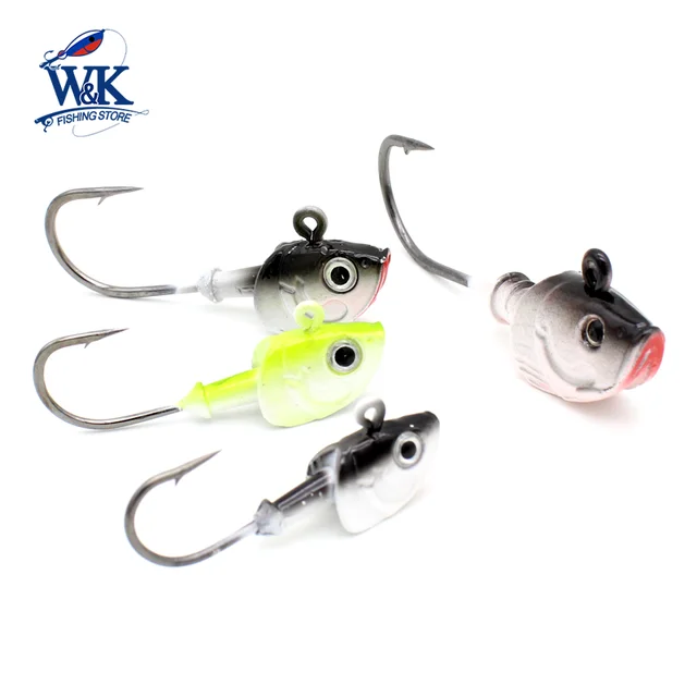 15g JIG Hooks for Soft Lure 2 PCS Weighted Lead JIGS Inshore Soft