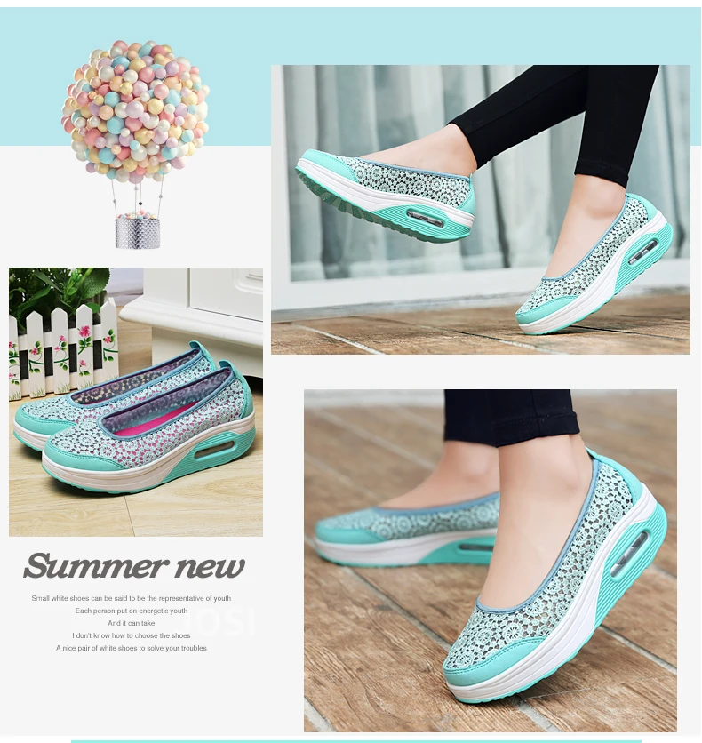 Women Platform Sneakers Spring Ladies Wedges Casual Lace Shoes Women Trainers Comfortable Femme Height Increasing Women Shoes