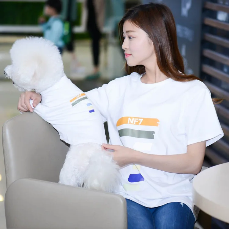 Домашние плюшевые собаки двухногая одежда lucky 7th digital Весна и лето футболки Schnauzer Домашние животные с коротким рукавом стиль и без рукавов