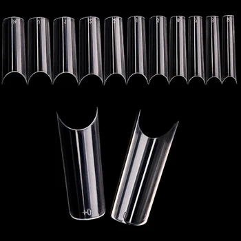 

500pcs/bag Extra Long Straight Square False Nail Tips C Curve Half Cover Fake Nail Tip French Acrylic Salon Nail Art Manicure